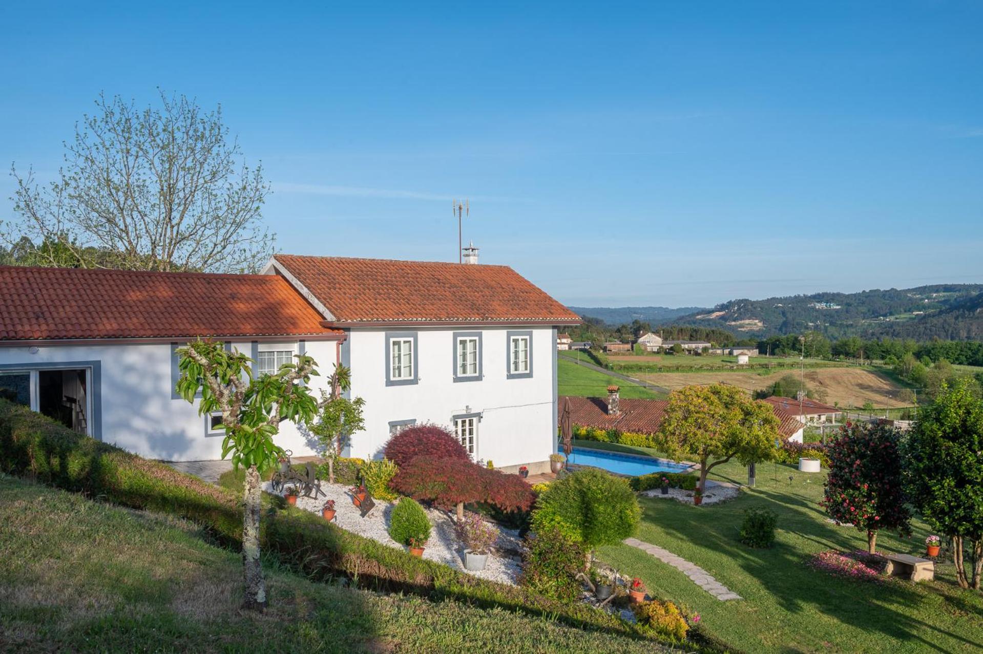 Casa Tarrio Con Piscina - Santiago De Compostela Villa Boqueixon Bagian luar foto